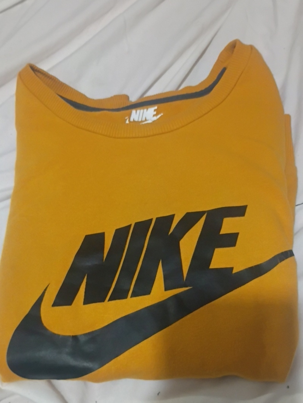 Nike Kids Mustard Yellow Sweatshirt with Black Logo